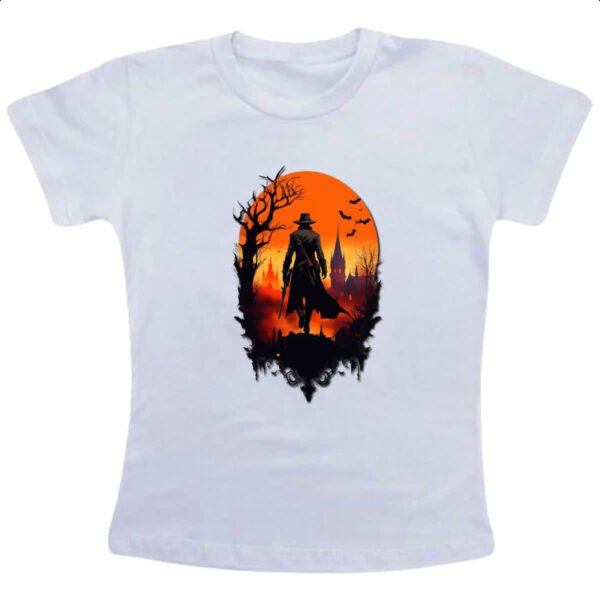 Camiseta Infanto Juvenil Cacador de vampiros sunset art