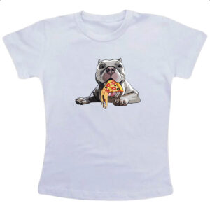 Camiseta Infanto Juvenil Cachorro comendo pizza