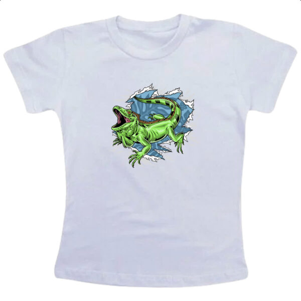 Camiseta Infanto Juvenil Camaleao rasgando a camisa