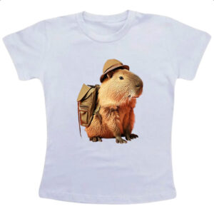 Camiseta Infanto Juvenil Capivara aventureira
