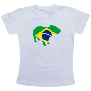 Camiseta Infanto Juvenil Capivara Fauna Brasileira