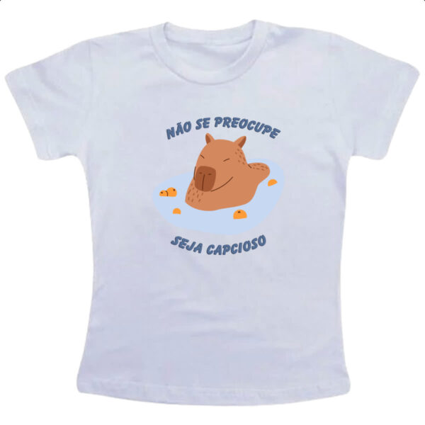 Camiseta Infanto Juvenil Capivara de boas na lagoa
