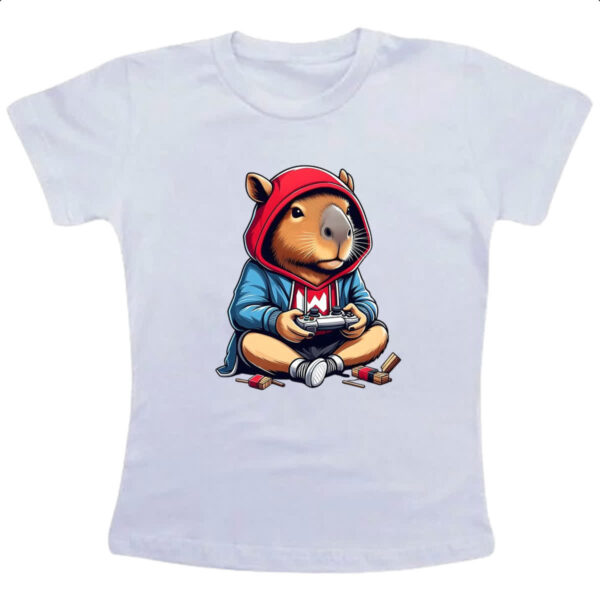Camiseta Infanto Juvenil Capivara gamer