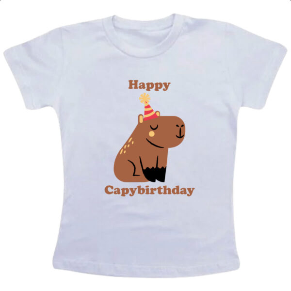 Camiseta Infanto Juvenil Capivara happy capybirthday