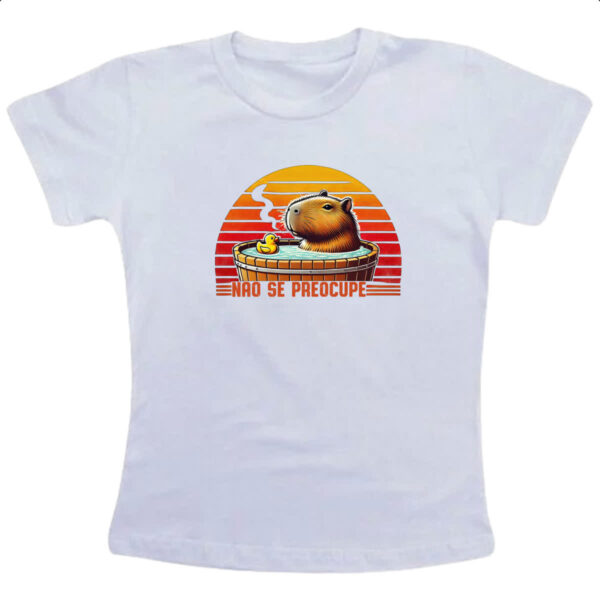 Camiseta Infanto Juvenil Capivara nao se preocupe