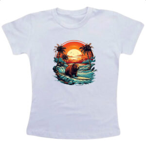 Camiseta Infanto Juvenil Capivara Surf Sunset