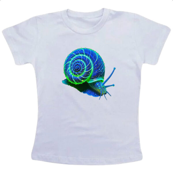 Camiseta Infanto Juvenil Caramujo blue florescente