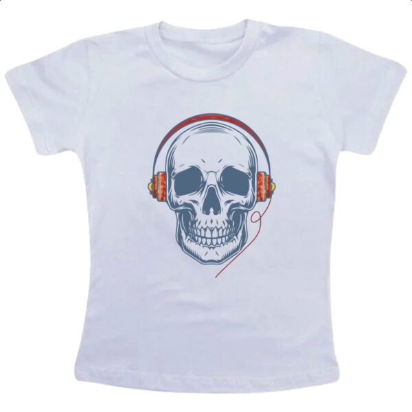 Camiseta Infanto Juvenil Caveira com HeadPhone