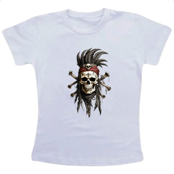 Camiseta Infanto Juvenil Caveira Indigena Mohawk