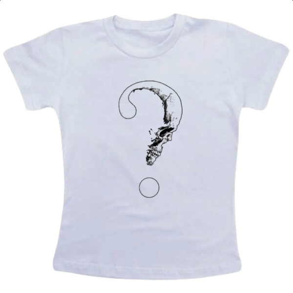 Camiseta Infanto Juvenil Caveira interrogacao
