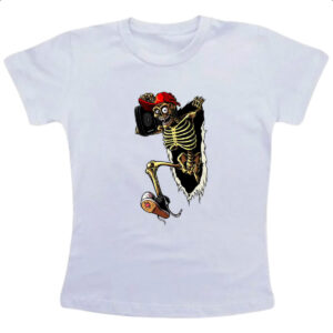 Camiseta Infanto Juvenil Caveira jovem rasgando camiseta