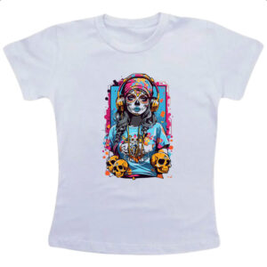 Camiseta Infanto Juvenil Caveira mexicana girl sound