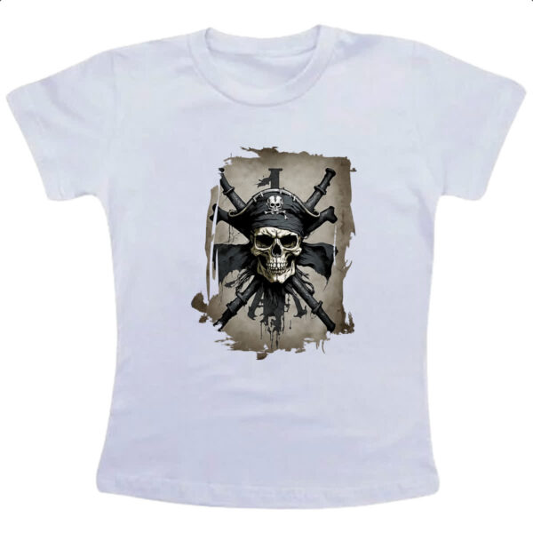 Camiseta Infanto Juvenil Caveira pirata pano