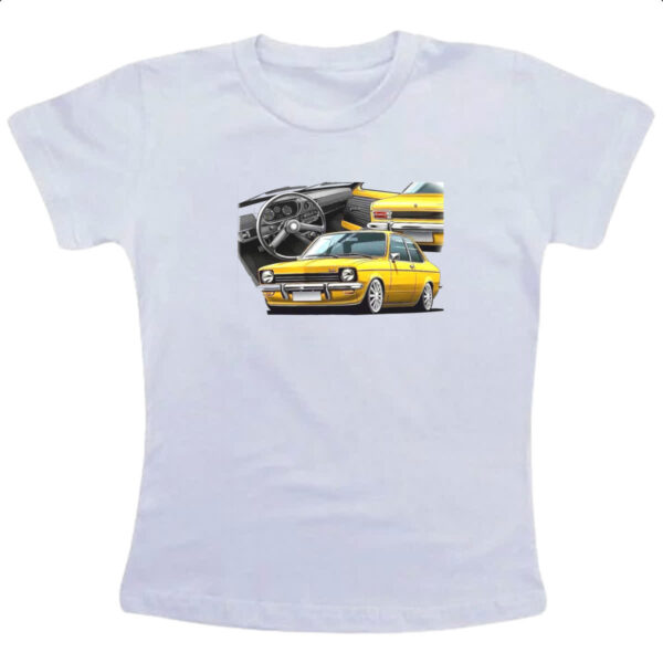 Camiseta Infanto Juvenil Chevette primeira geracao amarelo