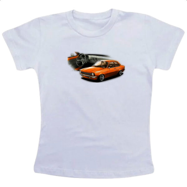 Camiseta Infanto Juvenil Chevette primeira geracao laranja