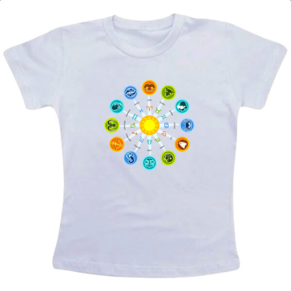 Camiseta Infanto Juvenil Circulo do Zodiaco Signos