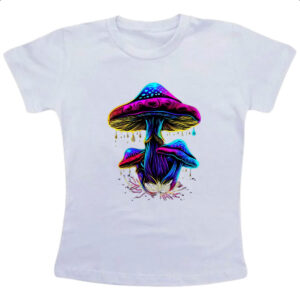 Camiseta Infanto Juvenil Cogumelos neon