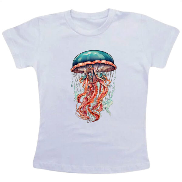Camiseta Infanto Juvenil Agua-viva tatuagem estilo old school