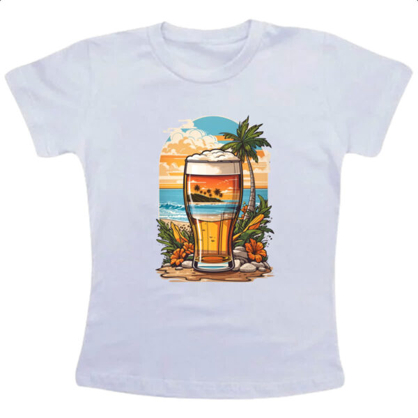 Camiseta Infanto Juvenil Copo de Cerveja Sunset