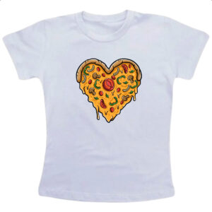Camiseta Infanto Juvenil Coracao de pizza