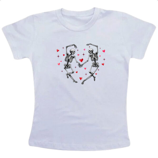 Camiseta Infanto Juvenil Coracao esqueletos