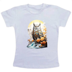 Camiseta Infanto Juvenil Coruja do Gelo Sunset