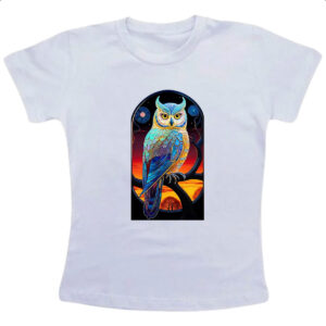 Camiseta Infanto Juvenil Coruja mistica de cristal