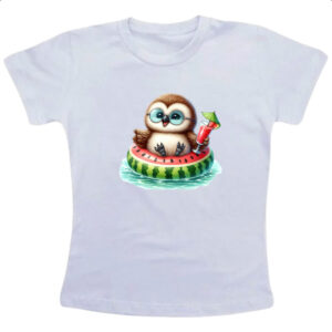 Camiseta Infanto Juvenil Coruja na boia