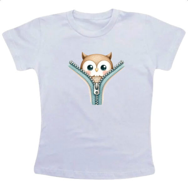 Camiseta Infanto Juvenil Coruja no ziper