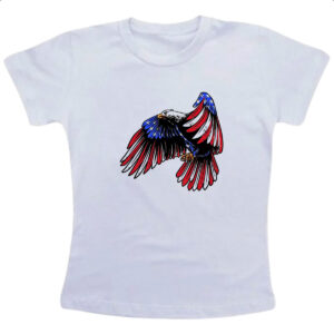 Camiseta Infanto Juvenil Aguia penas bandeira EUA