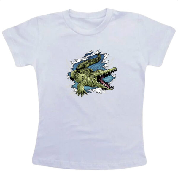 Camiseta Infanto Juvenil Crocodilo rasgando a camisa