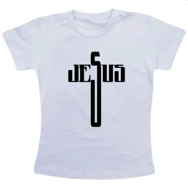 Camiseta Infanto Juvenil Crucifixo nome de Jesus