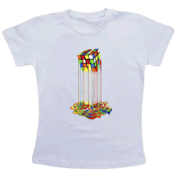 Camiseta Infanto Juvenil Cubo magico derretendo