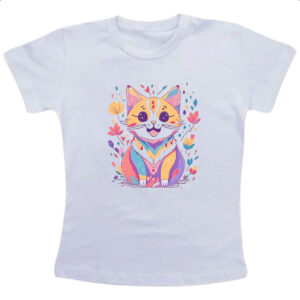 Camiseta Infanto Juvenil Desenho gato feliz