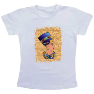 Camiseta Infanto Juvenil Deusa Nefertiti Ilustracao