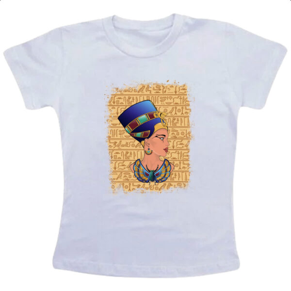 Camiseta Infanto Juvenil Deusa Nefertiti Ilustracao