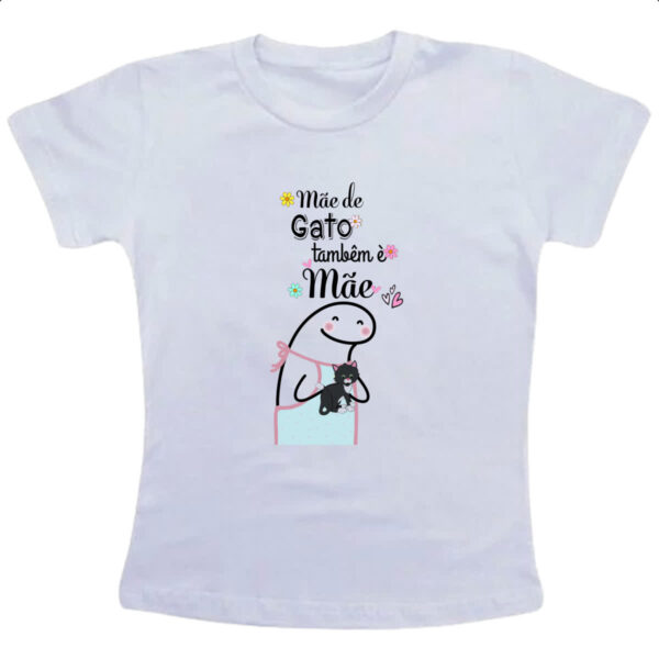 Camiseta Infanto Juvenil Dia das maes Flork mae de gato