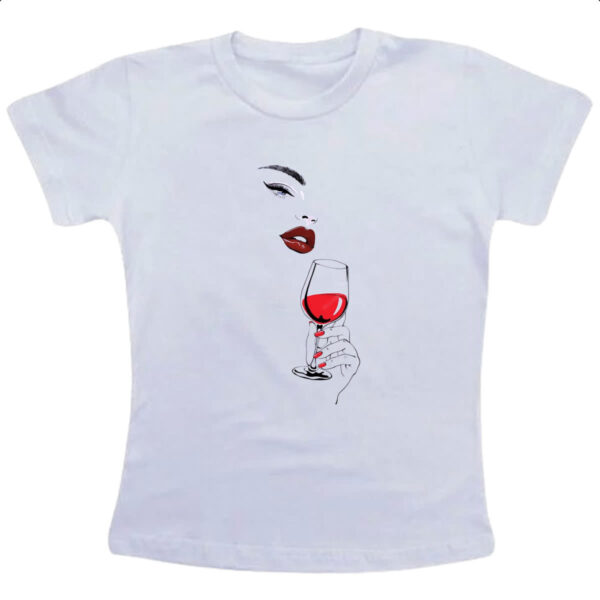 Camiseta Infanto Juvenil Diva com uma taca de vinho