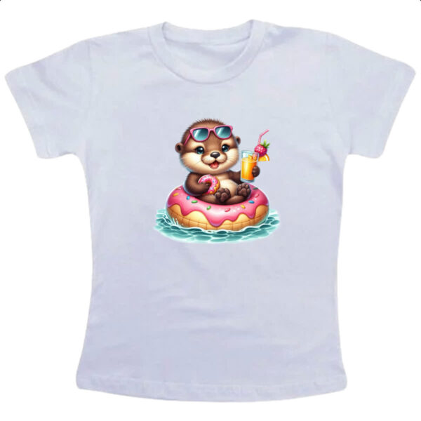 Camiseta Infanto Juvenil Doninha na boia