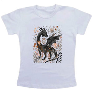 Camiseta Infanto Juvenil Dragao mistico floral