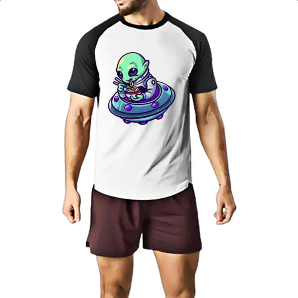 Camiseta Raglan Alien lamen disco voador - Imagem 2