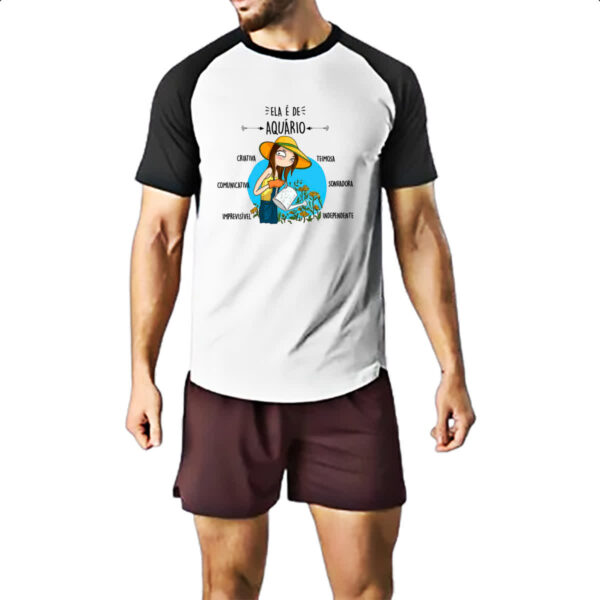 Camiseta Raglan Ela e de Aquario - Imagem 2