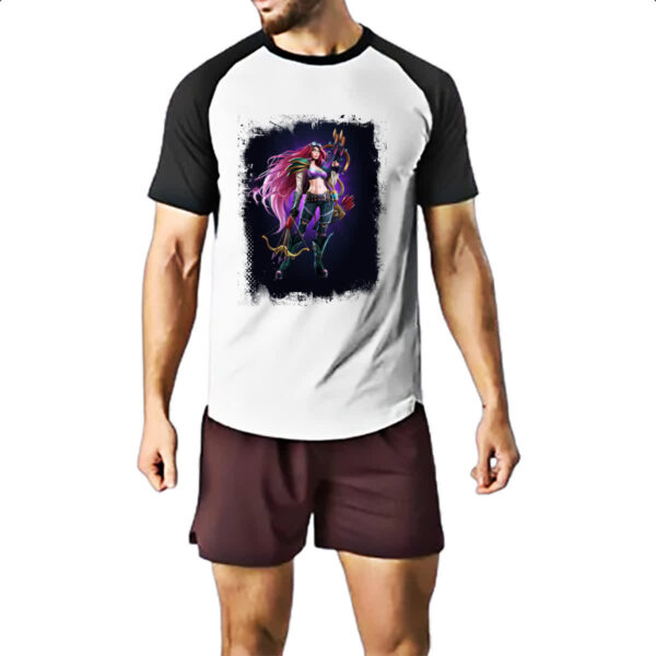 Camiseta Raglan Empires and Puzzles Heroi Domitia - Imagem 2