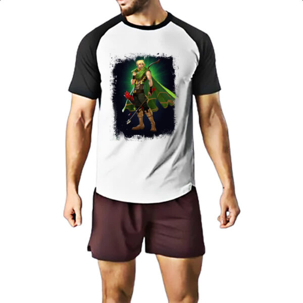 Camiseta Raglan Empires and Puzzles Heroi Gregorion - Imagem 2