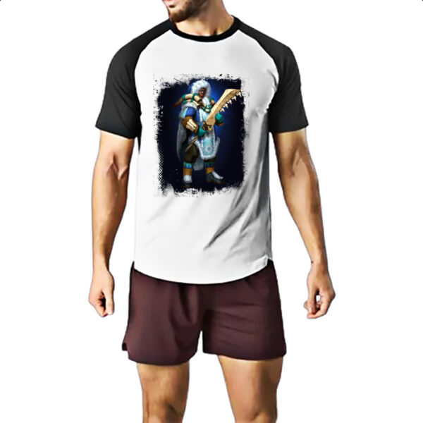 Camiseta Raglan Empires and Puzzles Heroi Miki - Imagem 2