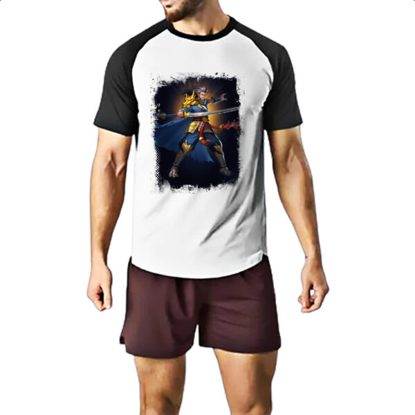 Camiseta Raglan Empires and Puzzles Heroi Musashi - Imagem 2