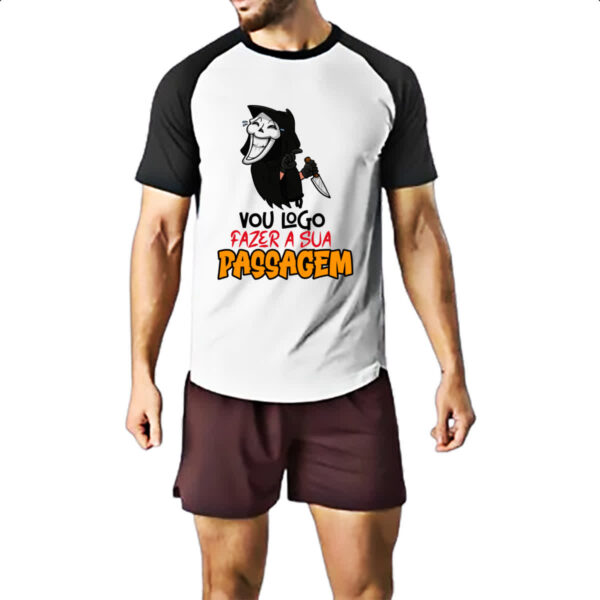 Camiseta Raglan Amostradinho vou fazer sua passagem - Imagem 2