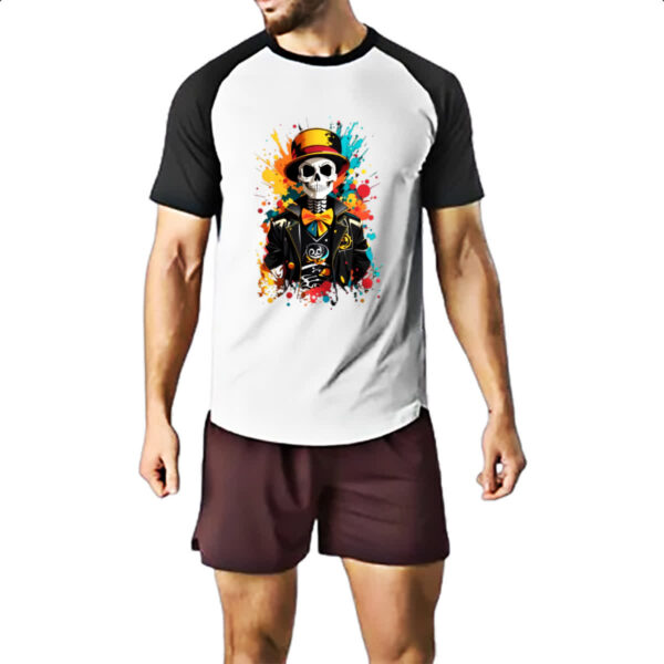 Camiseta Raglan Jack Skeleton Londres Street - Imagem 2