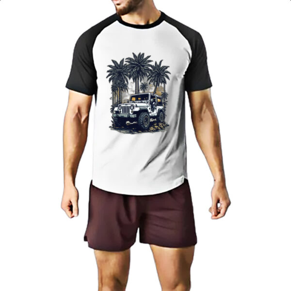 Camiseta Raglan Jeep orffroad 4x4 sunset - Imagem 2