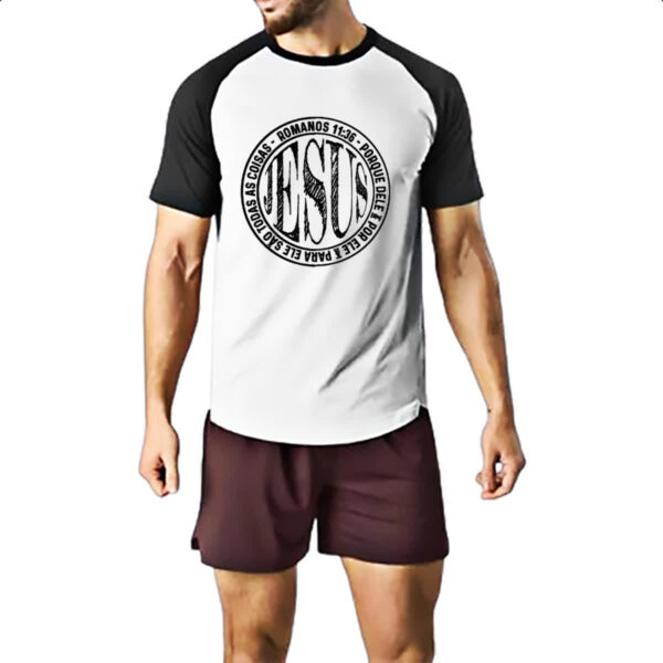 Camiseta Raglan Jesus Romanos 11-36 - Imagem 2
